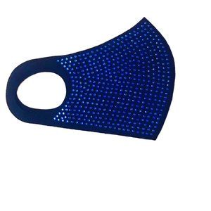 Bling Bling Face Mask for Women Trendy Royal Blue